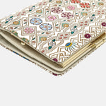 Bunkoya Oozeki HANABISHI Traditional Flower Patterns GAMASATSU Square Billfold with Clasp - Big Bag NY