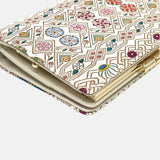 Bunkoya Oozeki HANABISHI Traditional Flower Patterns GAMASATSU Square Billfold with Clasp - Big Bag NY