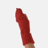 Cashmere and Wool Fingerless Glove with Hood