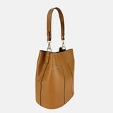 Gianni Notaro Smooth Matte Leather Bucket Bag in Brown - Big Bag NY