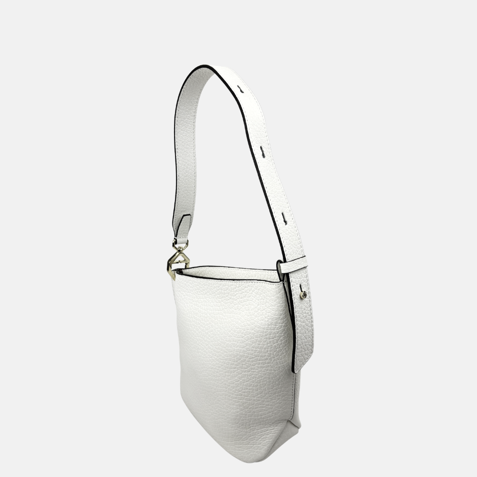 SS25 LORISTELLA Olivia Asymmetric Leather Handbag in Black - Big Bag NY