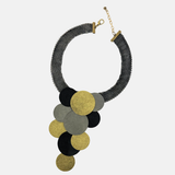 Hand Painted Patina Circles Collar Necklace