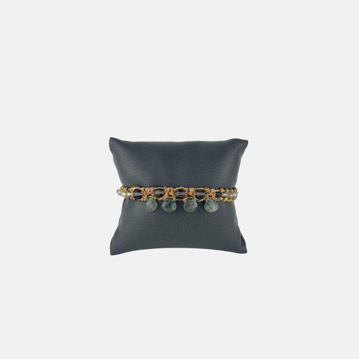 DAG Gioielli Candy Drop Bracelet with Smoky Quartz and Moss Agate Gemstones - Big Bag NY