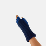 Wool Two Tone Fingerless Gloves