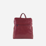 Red Marta Ponti Square Leather Backpack - Big Bag NY