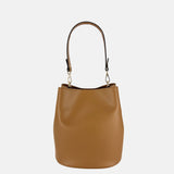 Gianni Notaro Smooth Matte Leather Bucket Bag in Brown - Big Bag NY