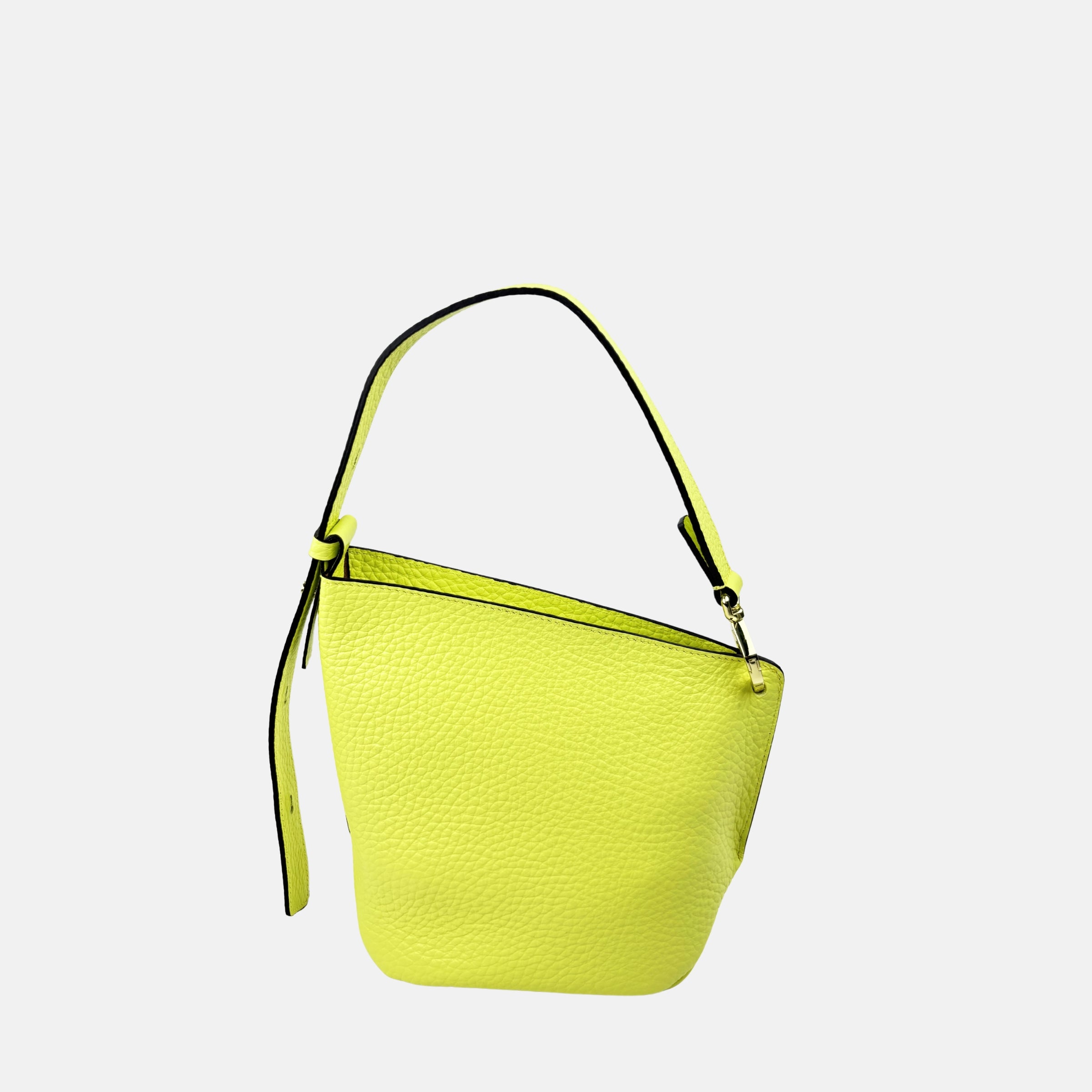 SS25 LORISTELLA Olivia Asymmetric Leather Handbag in Lime - Big Bag NY