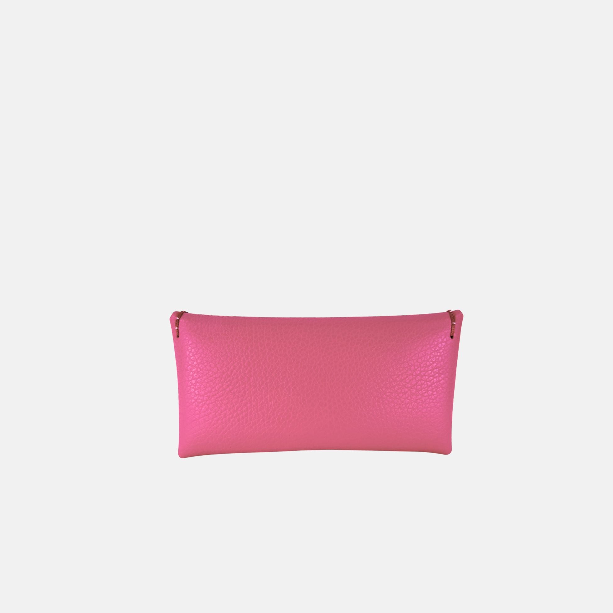 Plinio Visona Leather Glasses Case Envelope Clutch in Magenta - Big Bag NY