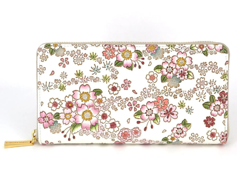 Dancing Cherry Blossoms Zippered Long Wallet - Big Bag NY