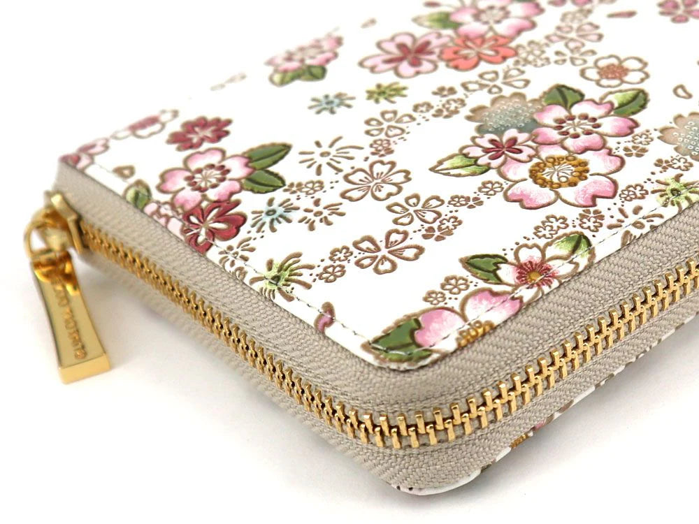 Dancing Cherry Blossoms Zippered Long Wallet - Big Bag NY