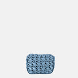 Caterina Bertini Small Crochet Flapover Shoulder Bag in Baby Blue - Big Bag NY