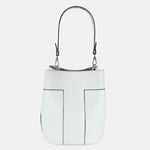 Gianni Notaro Smooth Matte Leather Bucket Bag in White - Big Bag NY