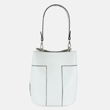 Gianni Notaro Smooth Matte Leather Bucket Bag in White - Big Bag NY