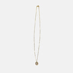 Ithil Oval White Druzy Necklace in Gold - Big Bag NY