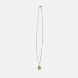 Ithil Oval White Druzy Necklace in Gold - Big Bag NY