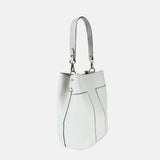 Gianni Notaro Smooth Matte Leather Bucket Bag in White - Big Bag NY