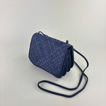 Visona Dream Woven Flap Crossbody Navy - Big Bag NY
