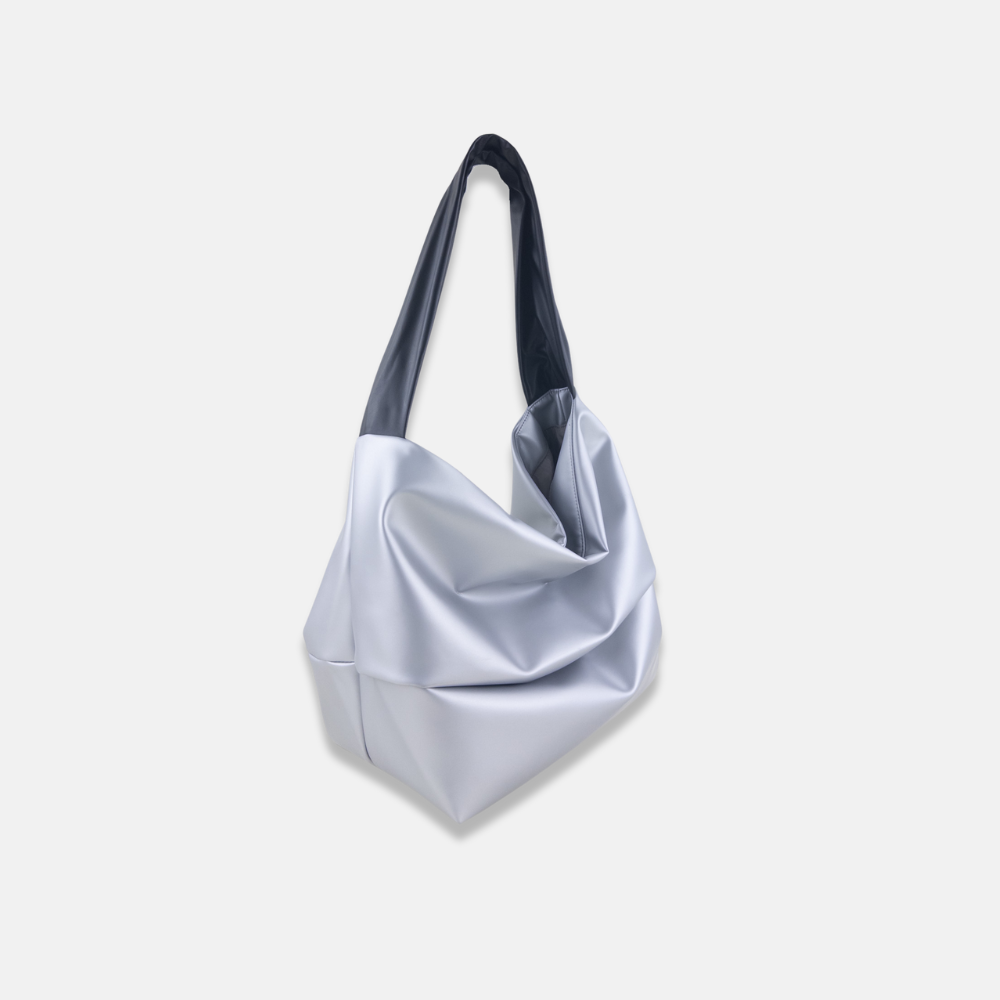 Acrylic Silver Asymmetrical Tote - Big Bag NY