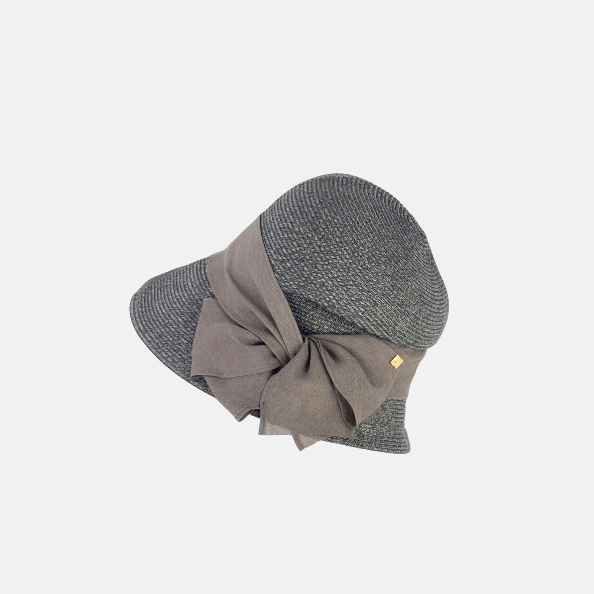 CA4LA Retro Raffia Cloche in Grey - Big Bag NY