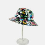 Glossy Bucket Rain Hat in Floral Print Black - Big Bag NY