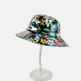Glossy Bucket Rain Hat in Floral Print Black - Big Bag NY