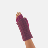 Wool Two Tone Fingerless Gloves