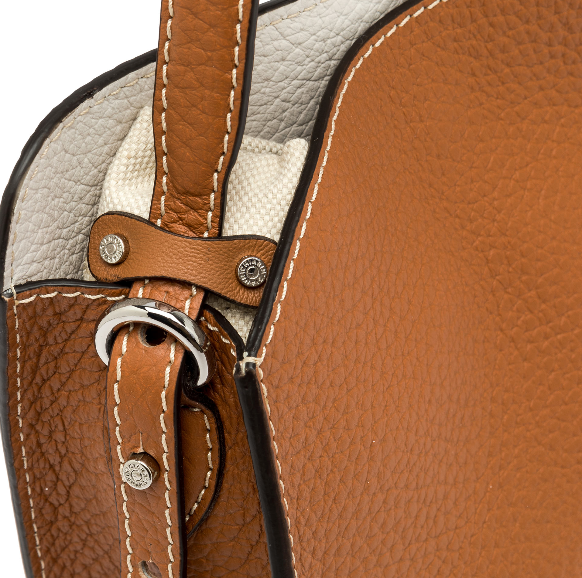  Gianni Chiarini Asia Leather Mini Tote with Drawstring Insert - Big Bag NY 