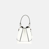Gianni Notaro Small White Leather Crossbody Bucket Bag - Big Bag NY