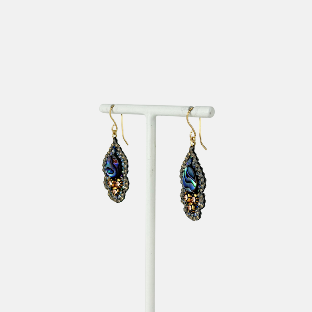 Miguel Ases Abalone Almond Dangle Earrings - Big Bag NY