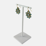 Aquamarine and London Blue Topaz Wheel Earrings