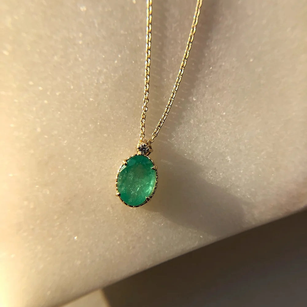 Ginza Biggee Necklace in Emerald - Big Bag NY