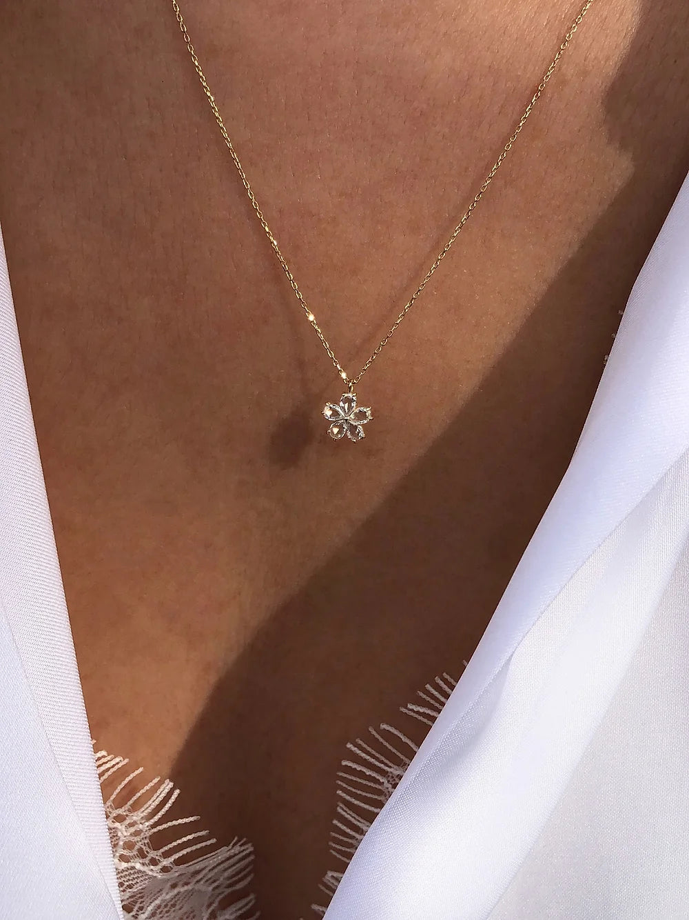 Ginza Diamond Bloom Necklace - Big Bag NY