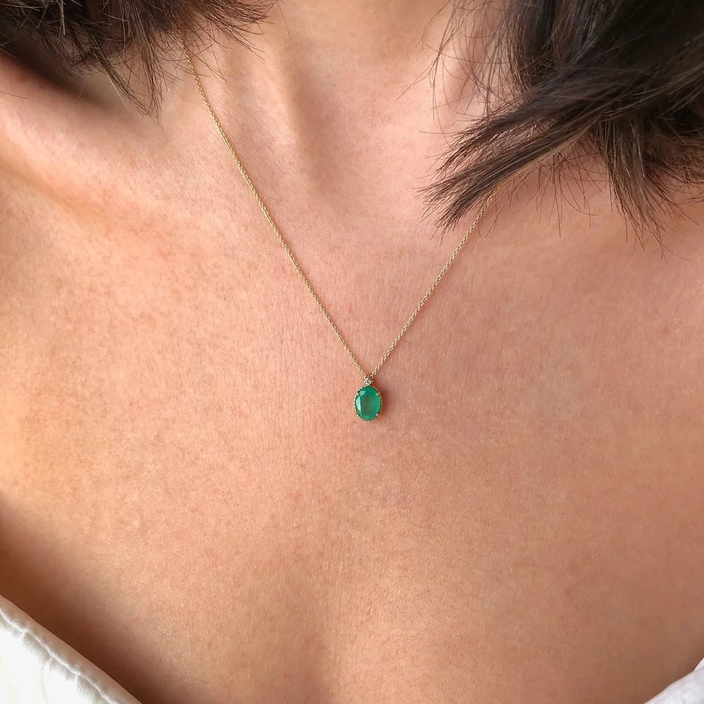 Ginza Biggee Necklace in Emerald - Big Bag NY