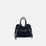 Plinio Visona VITTORIA Mini Tote Bag in Black Suede - Big Bag NY