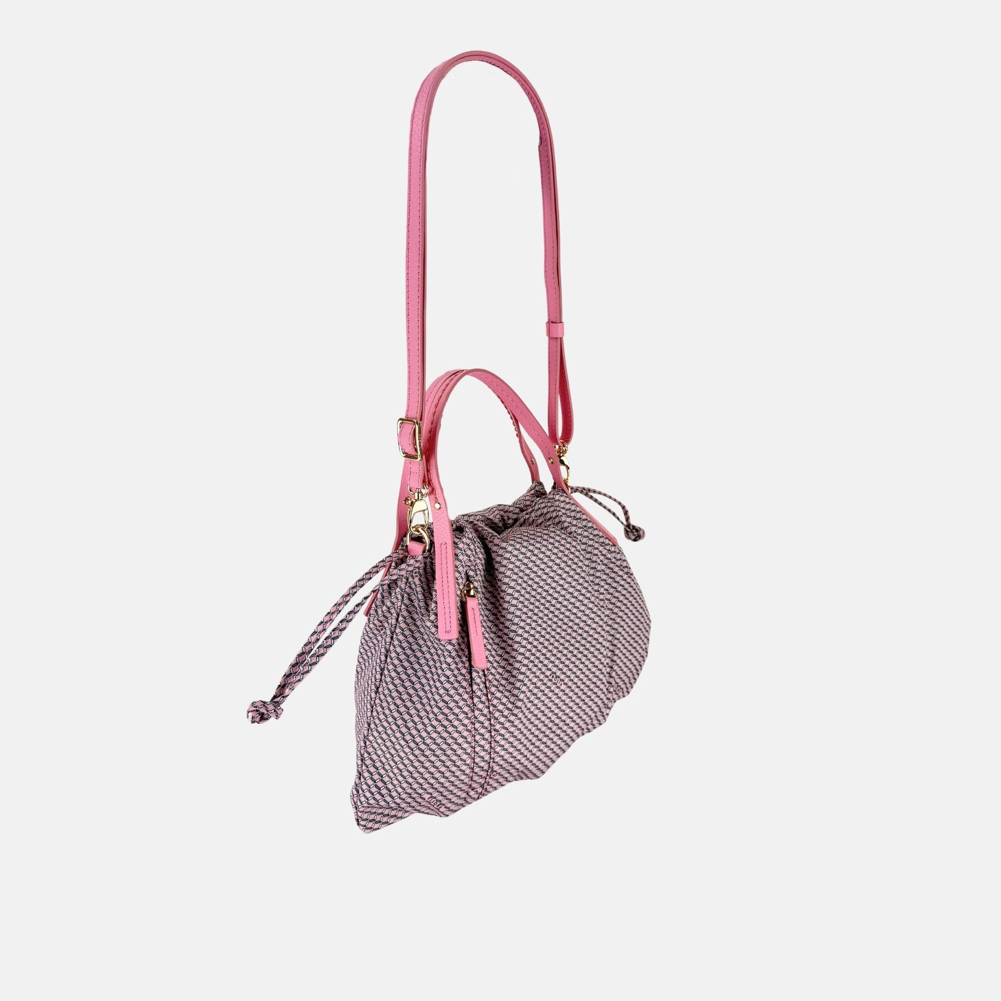 PLINIO Drawstring Tote with Crossbody Strap in Orchid - Big Bag NY