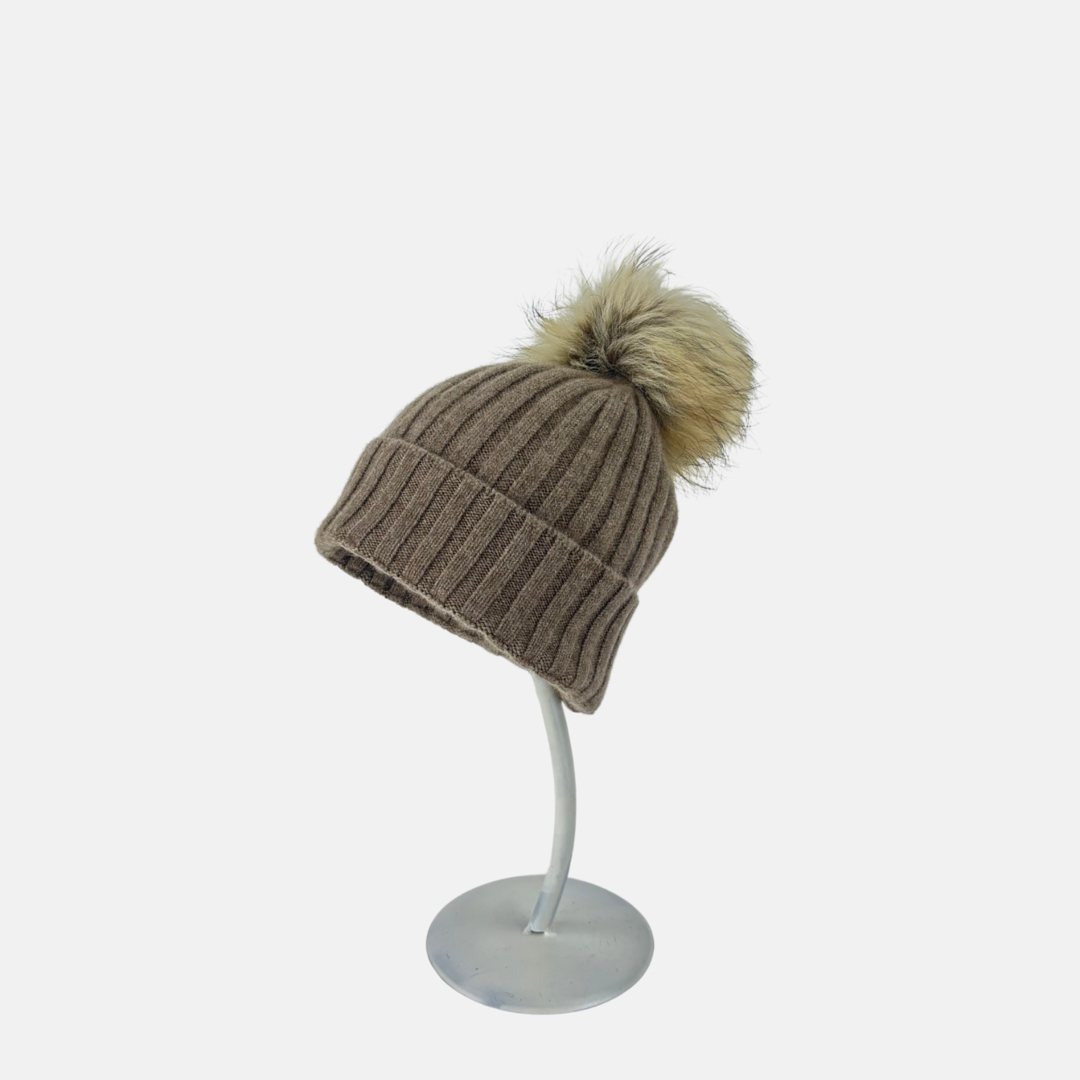 Angiolo Frasconi Ribbed Cashmere Pom-Pom Hat - Big Bag NY