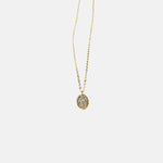 Ithil Oval White Druzy Necklace in Gold - Big Bag NY