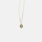 Ithil Oval White Druzy Necklace in Gold - Big Bag NY