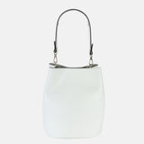 Gianni Notaro Smooth Matte Leather Bucket Bag in White - Big Bag NY