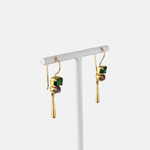 Le Fourbi de Capucine Green Onyx and Labradorite Dangle Earrings - Big Bag NY