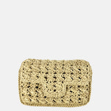 Caterina Bertini Medium Crochet Flapover Shoulder Bag in Natural - Big Bag NY