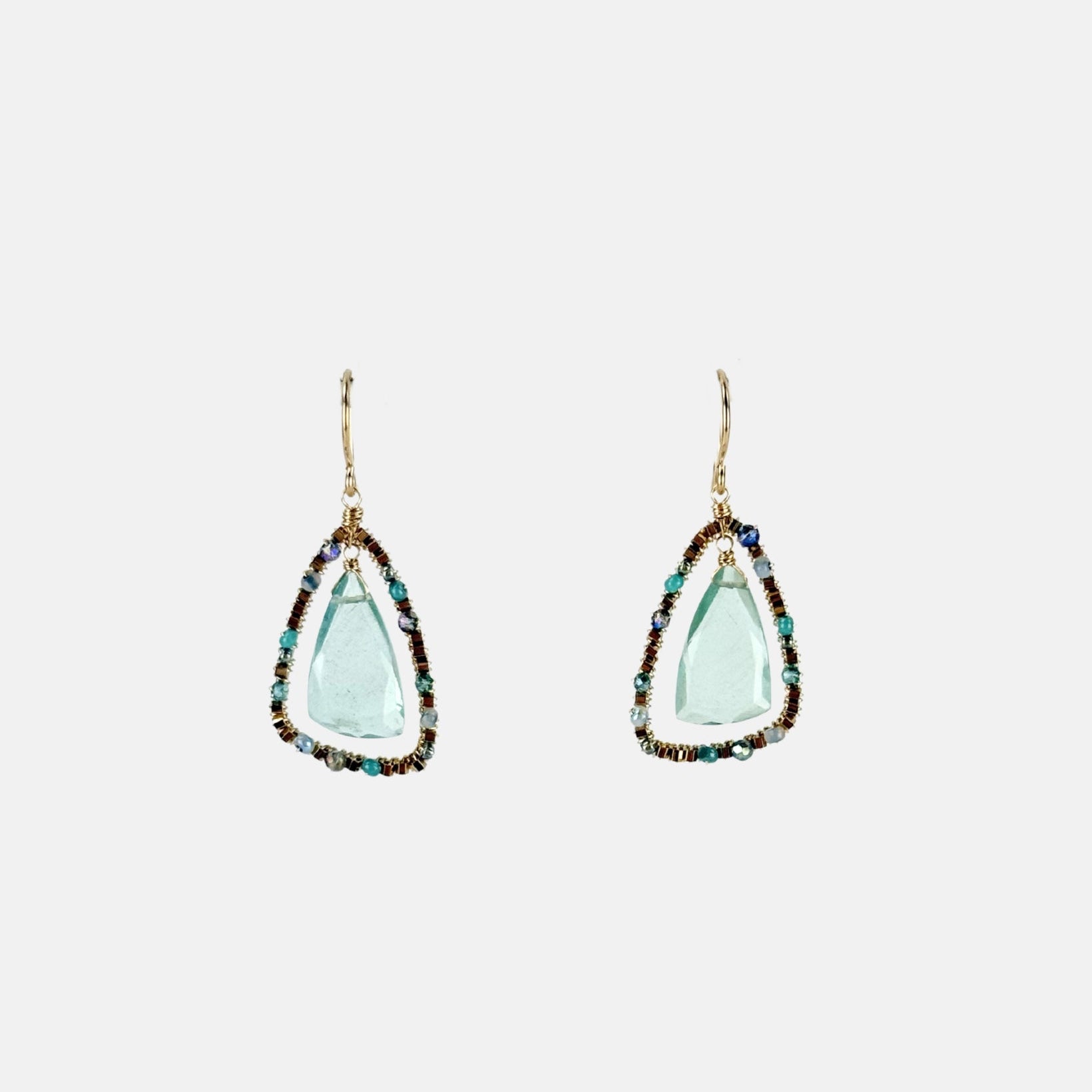 Dana Kellin Abalone Mix Beaded Drop Earrings - Big Bag NY