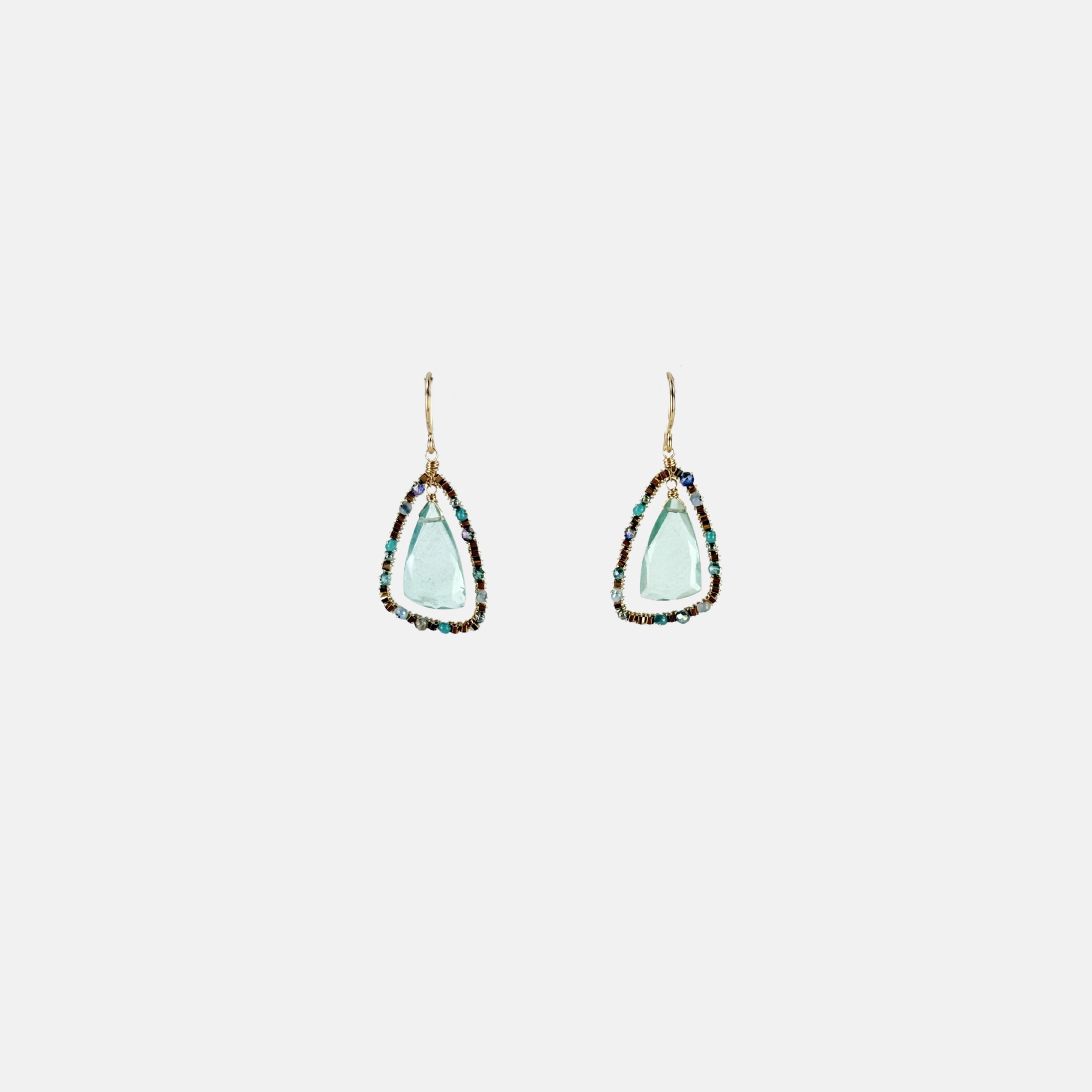 Dana Kellin Abalone Mix Beaded Drop Earrings - Big Bag NY
