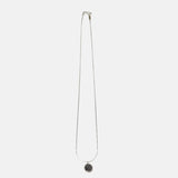 Ithil Round Pewter Druzy Necklace in Silver - Big Bag NY