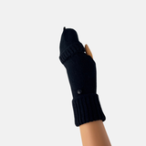 Cashmere and Wool Fingerless Glove with Hood