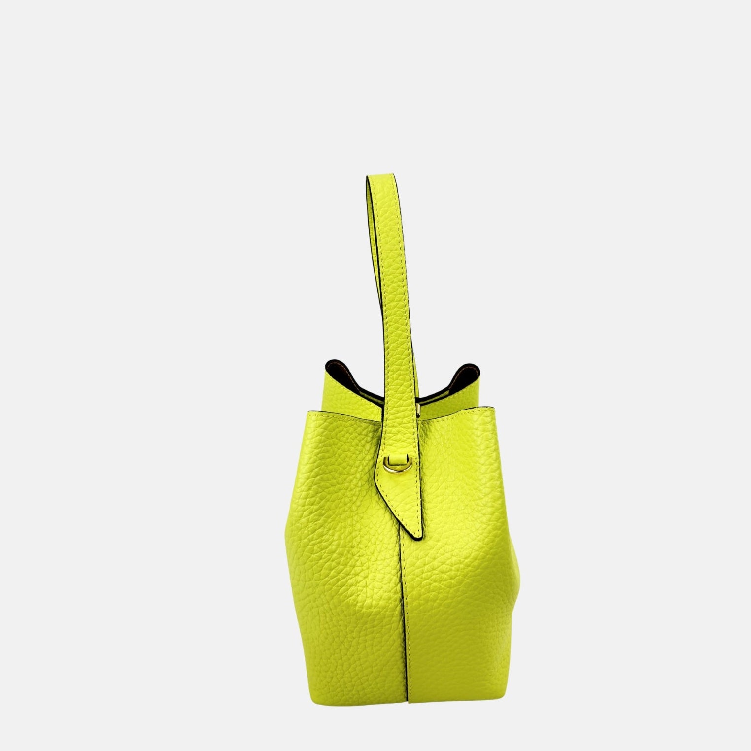 LORISTELLA Sheila Small Hook Bucket Bag in Lime - Big Bag NY