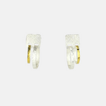 Heather Guidero Square Post Gold and Silver Double Hoops - Big Bag NY