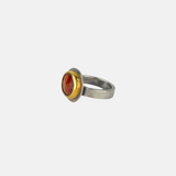 Small Orange Kyanite Crescent Rim Ring