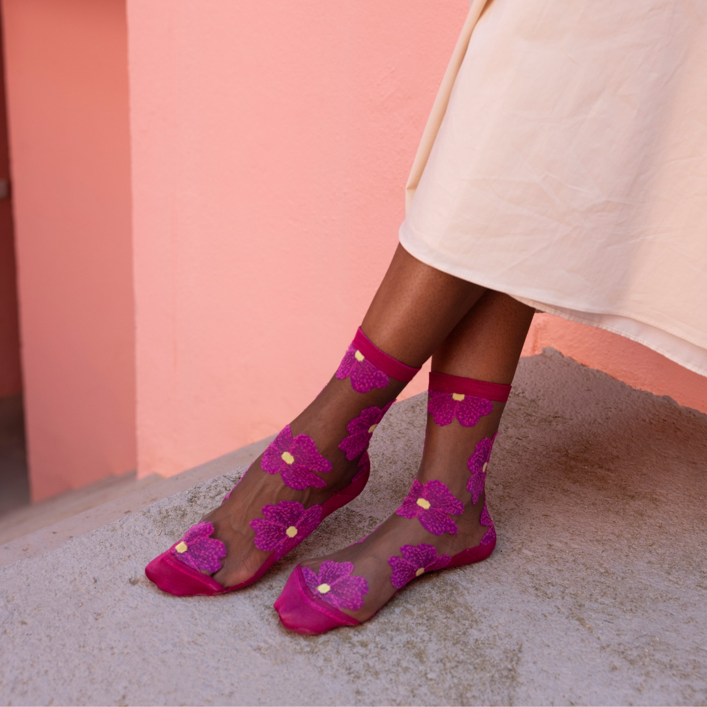 Atelier St Eustache Murano Socks in Fuchsia - Big Bag NY
