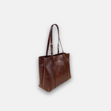 Brown Marta Ponti Leather Tote - Big Bag NY